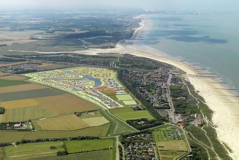 luchtfoto vakantiehuis cadzand-bad